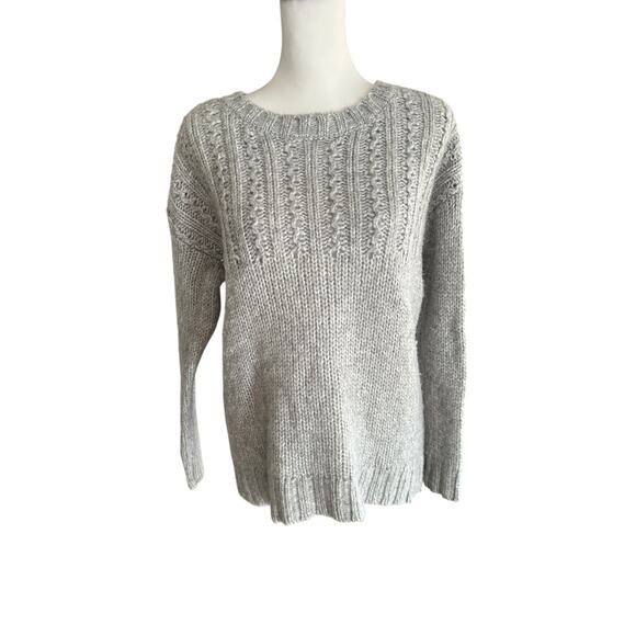 AERIE Gray Sweater with tie Back Small - Picture 1 of 4